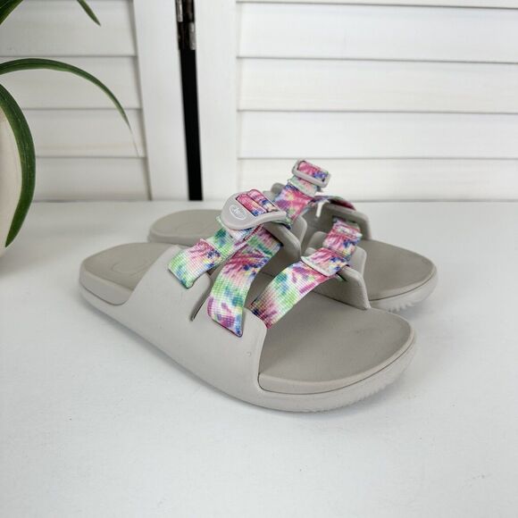 Chaco Chillos Slide Sandals Tie Dye Arch Support Girls Big Kid Size 3‎ Shoes - Picture 2 of 9